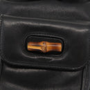 GUCCI Bamboo Backpack Leather Black Gold 003 2058 0030 Auth gh1708-19