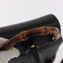 GUCCI Bamboo Backpack Leather Black Gold 003 2058 0030 Auth gh1708-7