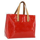 LOUIS VUITTON Monogram Vernis Reade PM Hand Bag Red Rouge M91088 LV Auth gh1711-1