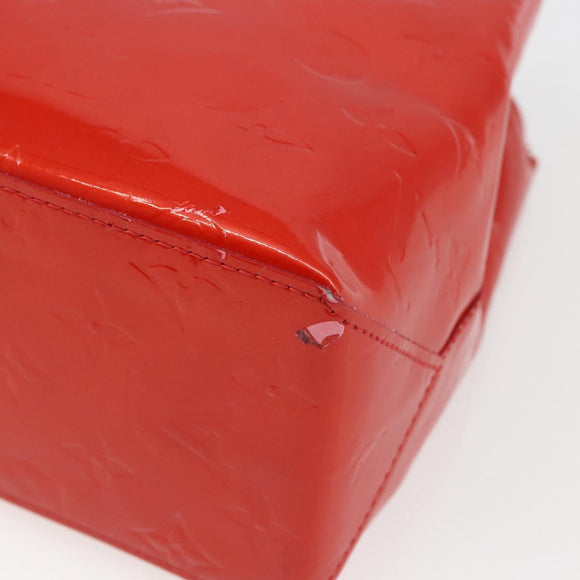 LOUIS VUITTON Monogram Vernis Reade PM Hand Bag Red Rouge M91088 LV Auth gh1711