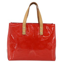 LOUIS VUITTON Monogram Vernis Reade PM Hand Bag Red Rouge M91088 LV Auth gh1711-13