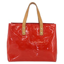 LOUIS VUITTON Monogram Vernis Reade PM Hand Bag Red Rouge M91088 LV Auth gh1711-2