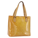 LOUIS VUITTON Monogram Vernis Houston Hand Bag Beige M91004 LV Auth gh1714-1