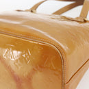LOUIS VUITTON Monogram Vernis Houston Hand Bag Beige M91004 LV Auth gh1714-15