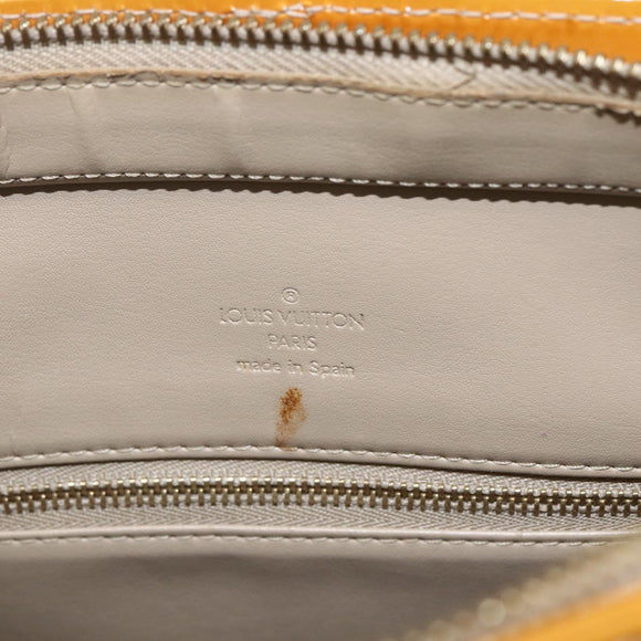 LOUIS VUITTON Monogram Vernis Houston Hand Bag Beige M91004 LV Auth gh1714