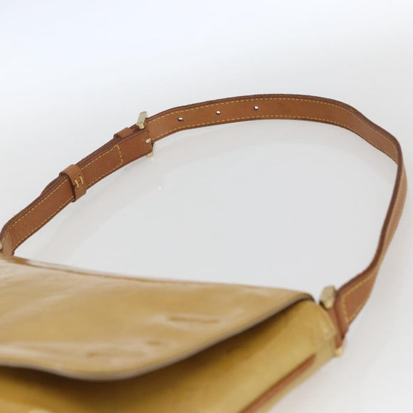 LOUIS VUITTON Monogram Vernis Thompson Street Bag Beige M91301 LV Auth gh1715