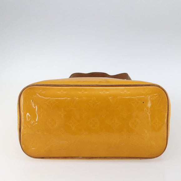 LOUIS VUITTON Monogram Vernis Houston Hand Bag Jaune M91121 LV Auth gh1716