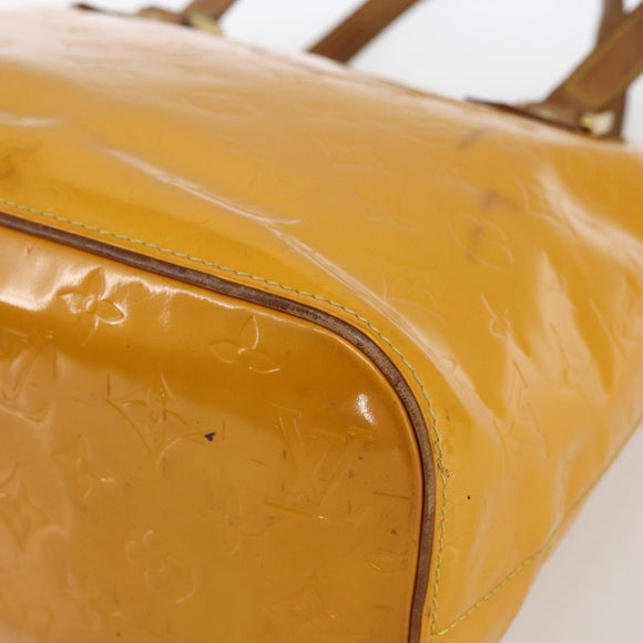 LOUIS VUITTON Monogram Vernis Houston Hand Bag Jaune M91121 LV Auth gh1716
