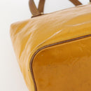 LOUIS VUITTON Monogram Vernis Houston Hand Bag Jaune M91121 LV Auth gh1716-11