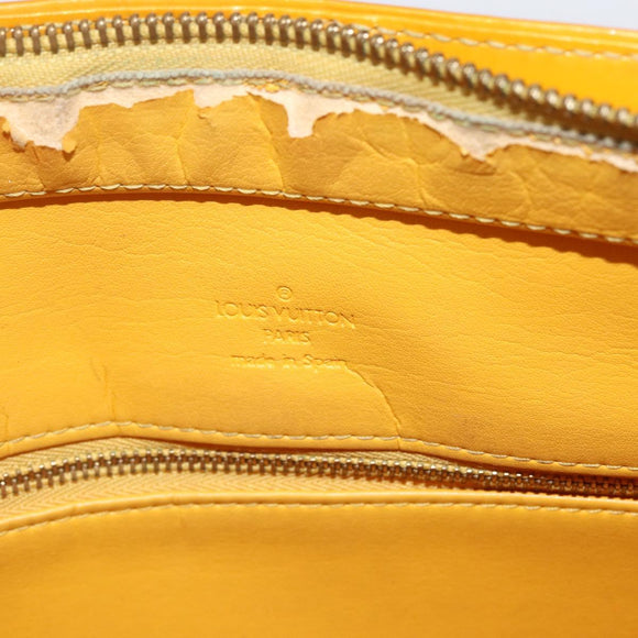 LOUIS VUITTON Monogram Vernis Houston Hand Bag Jaune M91121 LV Auth gh1716