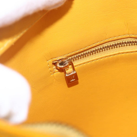 LOUIS VUITTON Monogram Vernis Houston Hand Bag Jaune M91121 LV Auth gh1716