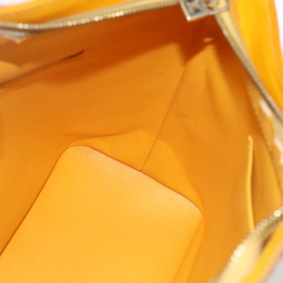 LOUIS VUITTON Monogram Vernis Houston Hand Bag Jaune M91121 LV Auth gh1716