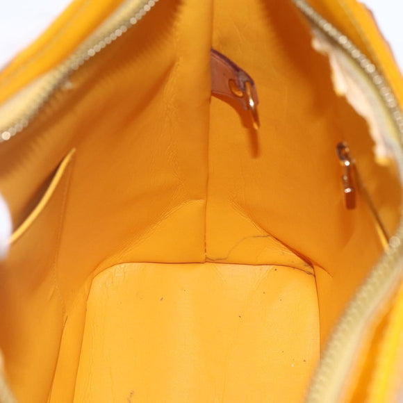 LOUIS VUITTON Monogram Vernis Houston Hand Bag Jaune M91121 LV Auth gh1716