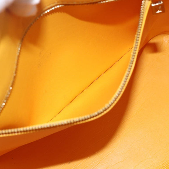 LOUIS VUITTON Monogram Vernis Houston Hand Bag Jaune M91121 LV Auth gh1716