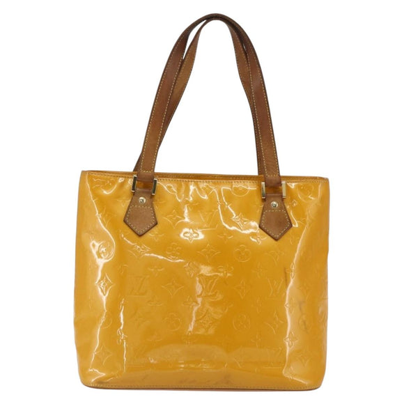 LOUIS VUITTON Monogram Vernis Houston Hand Bag Jaune M91121 LV Auth gh1716