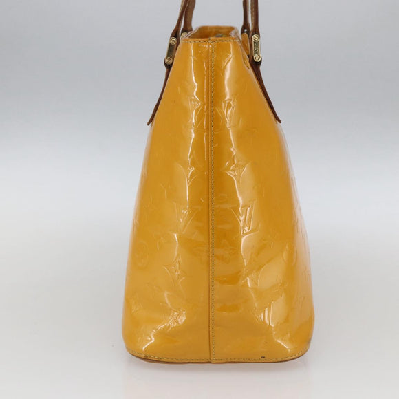 LOUIS VUITTON Monogram Vernis Houston Hand Bag Jaune M91121 LV Auth gh1716