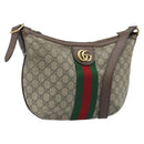 GUCCI GG Supreme GG Marmont Ophidia Shoulder Bag PVC Beige Gold Auth gh1719-1