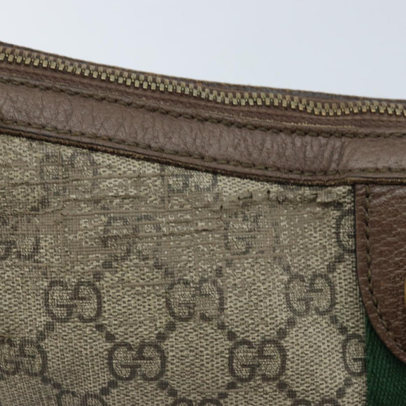 GUCCI GG Supreme GG Marmont Ophidia Shoulder Bag PVC Beige Gold Auth gh1719