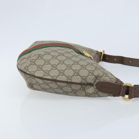 GUCCI GG Supreme GG Marmont Ophidia Shoulder Bag PVC Beige Gold Auth gh1719