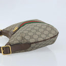 GUCCI GG Supreme GG Marmont Ophidia Shoulder Bag PVC Beige Gold Auth gh1719-5
