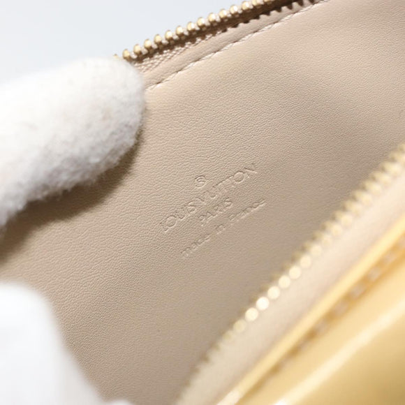 LOUIS VUITTON Monogram Vernis Motto Accessory Pouch Beige M91136 LV Auth gh1726