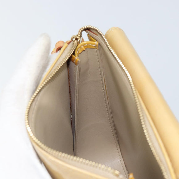 LOUIS VUITTON Monogram Vernis Motto Accessory Pouch Beige M91136 LV Auth gh1726