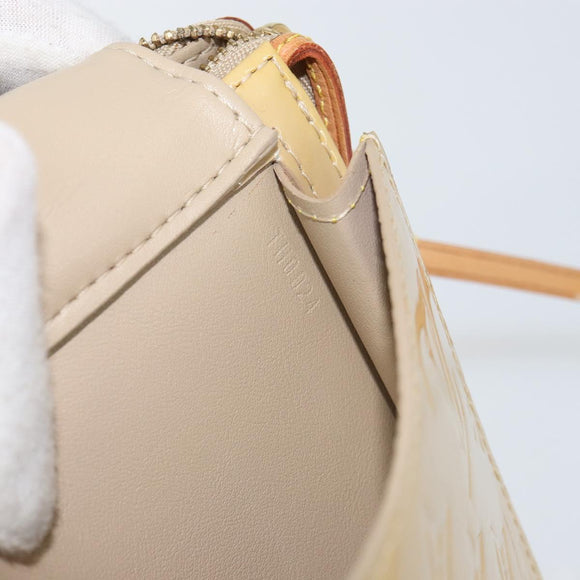 LOUIS VUITTON Monogram Vernis Motto Accessory Pouch Beige M91136 LV Auth gh1726