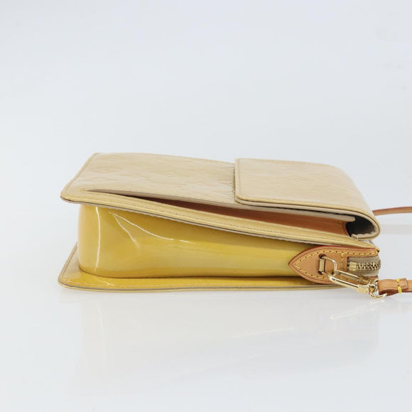 LOUIS VUITTON Monogram Vernis Motto Accessory Pouch Beige M91136 LV Auth gh1726