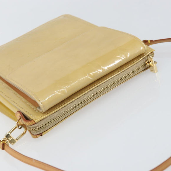 LOUIS VUITTON Monogram Vernis Motto Accessory Pouch Beige M91136 LV Auth gh1726