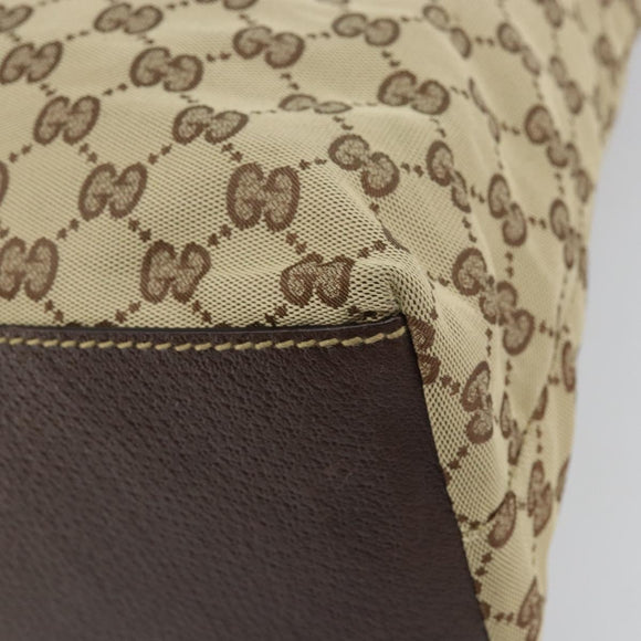 GUCCI GG Canvas Web Sherry Line Tote Bag Beige Silver 131233 Auth gh1729