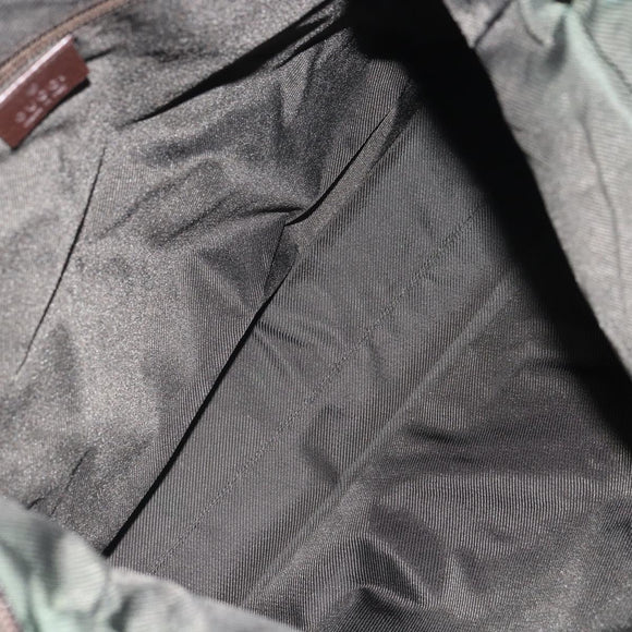 GUCCI GG Canvas Web Sherry Line Tote Bag Beige Silver 131233 Auth gh1729