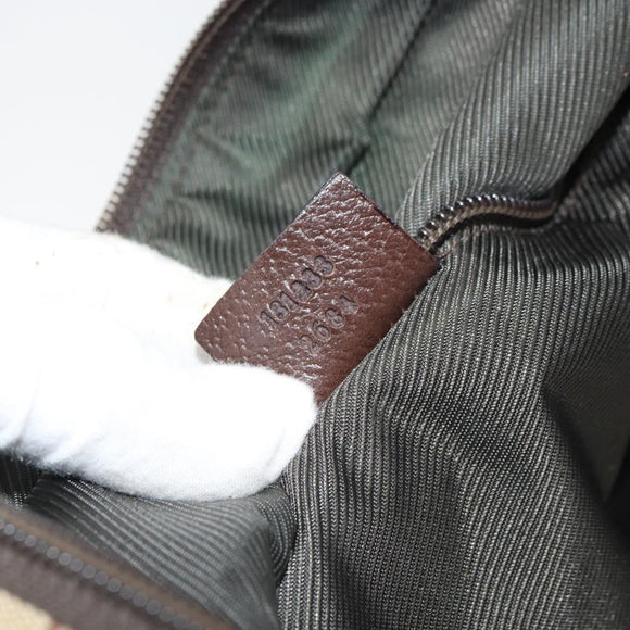 GUCCI GG Canvas Web Sherry Line Tote Bag Beige Silver 131233 Auth gh1729