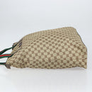 GUCCI GG Canvas Web Sherry Line Tote Bag Beige Silver 131233 Auth gh1729-5