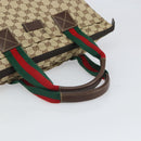 GUCCI GG Canvas Web Sherry Line Tote Bag Beige Silver 131233 Auth gh1729-7