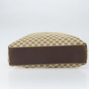 GUCCI GG Canvas Web Sherry Line Tote Bag Beige Silver 131233 Auth gh1729-9