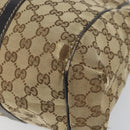 GUCCI GG Canvas Web Sherry Line Tote Bag Red Gold 233609 Auth gh1730-9