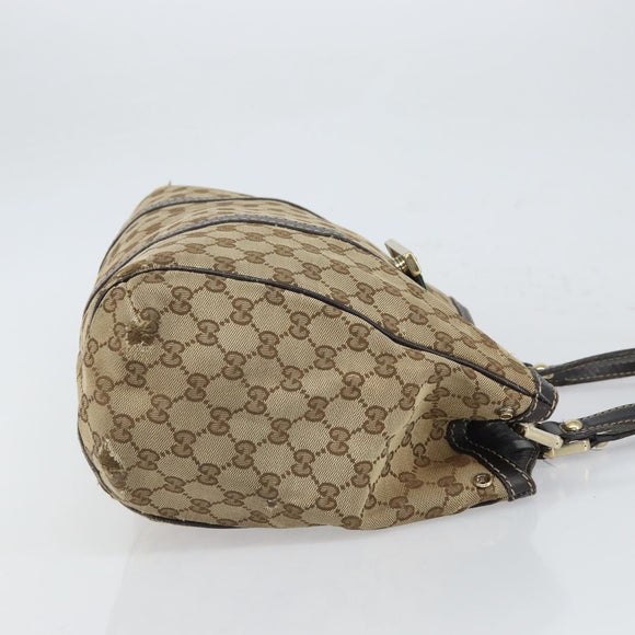 GUCCI GG Canvas Web Sherry Line Tote Bag Red Gold 233609 Auth gh1730