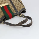 GUCCI GG Canvas Web Sherry Line Tote Bag Red Gold 233609 Auth gh1730-7