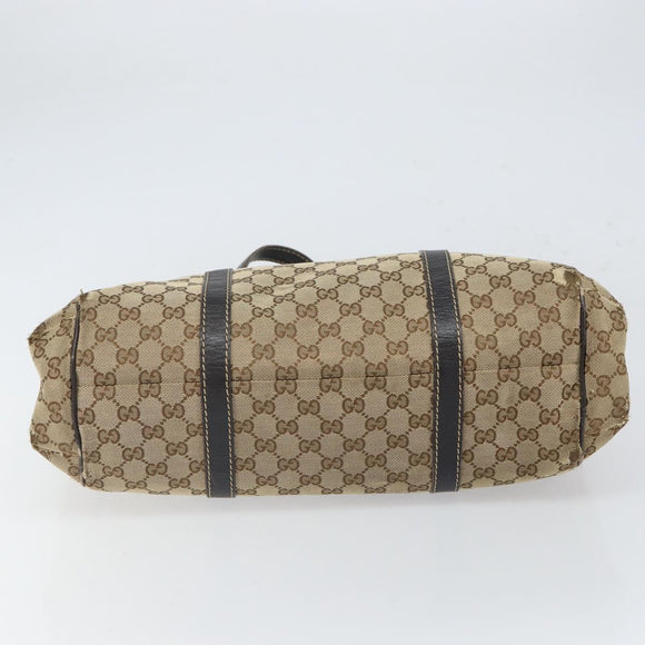 GUCCI GG Canvas Web Sherry Line Tote Bag Red Gold 233609 Auth gh1730