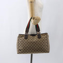 GUCCI GG Canvas Web Sherry Line Tote Bag Beige Silver 145758 Auth gh1731-22