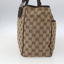 GUCCI GG Canvas Web Sherry Line Tote Bag Beige Silver 145758 Auth gh1731-5