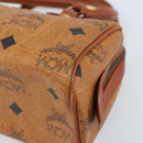 MCM Logogram Vicetos Mini Boston Bag PVC Brown Gold Auth gh1736-9