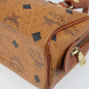 MCM Logogram Vicetos Mini Boston Bag PVC Brown Gold Auth gh1736-15