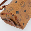 MCM Logogram Vicetos Mini Boston Bag PVC Brown Gold Auth gh1736-16