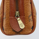 MCM Logogram Vicetos Mini Boston Bag PVC Brown Gold Auth gh1736-17