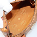 MCM Logogram Vicetos Mini Boston Bag PVC Brown Gold Auth gh1736-11