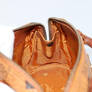 MCM Logogram Vicetos Mini Boston Bag PVC Brown Gold Auth gh1736-18