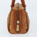 MCM Logogram Vicetos Mini Boston Bag PVC Brown Gold Auth gh1736-4
