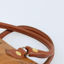 MCM Logogram Vicetos Mini Boston Bag PVC Brown Gold Auth gh1736-8