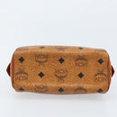 MCM Logogram Vicetos Mini Boston Bag PVC Brown Gold Auth gh1736-5